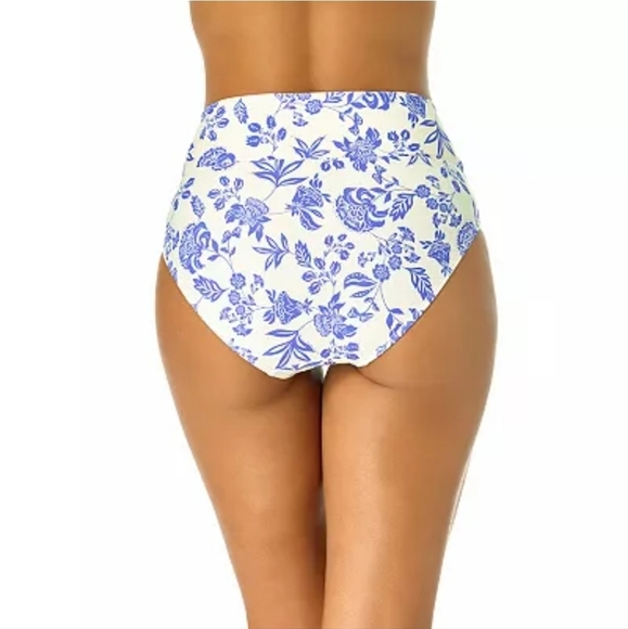 Catalina 3X High-Waist Blue Floral Bikini Bottoms UPF50+ NWT Swim - Picture 3 of 10